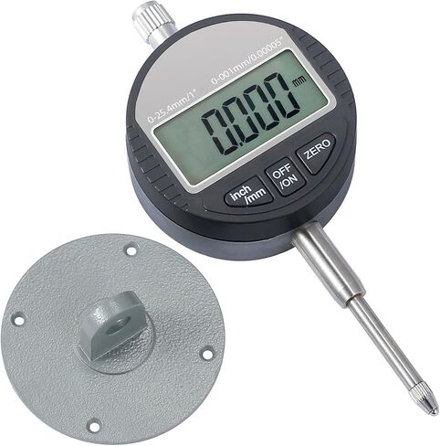 AUTOUTLET Digital Dial Indicator 0.01/0.0005'' Digital Indicator Probe Dial Test Gauge Range 0-25.4mm/1'' Dial Test Indicators Electronic Indicator Gauge Black in Saudi Arabia