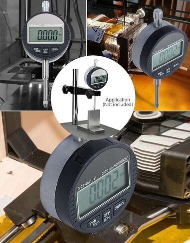AUTOUTLET Digital Dial Indicator 0.01/0.0005'' Digital Indicator Probe Dial Test Gauge Range 0-25.4mm/1'' Dial Test Indicators Electronic Indicator Gauge Black in Saudi Arabia
