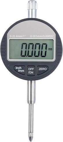 AUTOUTLET Digital Dial Indicator 0.01/0.0005'' Digital Indicator Probe Dial Test Gauge Range 0-25.4mm/1'' Dial Test Indicators Electronic Indicator Gauge Black in Saudi Arabia