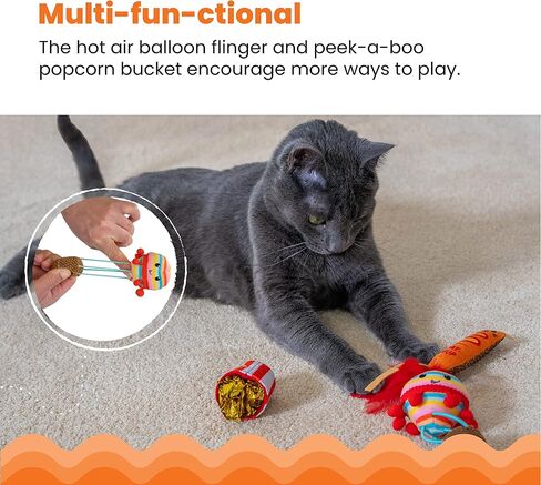 Catstages Cute As A Bug Plush Interactive Cat Toys, Bug Themed Kicker Catnip Toys with Feathers, Crinkle, Mesh, 6pk, Small, Multicolored in Saudi Arabia