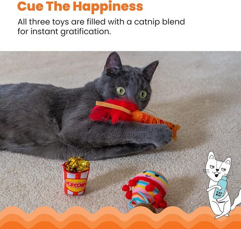Catstages Cute As A Bug Plush Interactive Cat Toys, Bug Themed Kicker Catnip Toys with Feathers, Crinkle, Mesh, 6pk, Small, Multicolored in Saudi Arabia