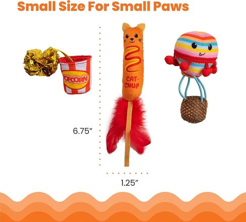 Catstages Cute As A Bug Plush Interactive Cat Toys, Bug Themed Kicker Catnip Toys with Feathers, Crinkle, Mesh, 6pk, Small, Multicolored in Saudi Arabia