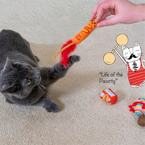 Catstages Cute As A Bug Plush Interactive Cat Toys, Bug Themed Kicker Catnip Toys with Feathers, Crinkle, Mesh, 6pk, Small, Multicolored in Saudi Arabia