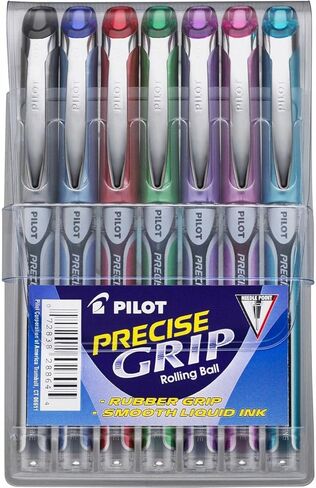 Pilot, Precise V5, Capped Liquid Ink Rolling Ball Pens, Extra Fine Point 0.5 mm, Assorted Colors, Pack of 7 in Kuwait