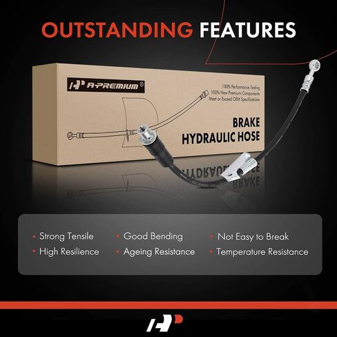 A-Premium Front Passenger Side Brake Hydraulic Hose Compatible with Select Chevy, Pontiac, Saturn & Suzuki Models - Captiva Sport 2012-2013, Equinox/Torrent/XL-7 07-09, Vue 08-10 - Replace# 5154078J02 in Kuwait