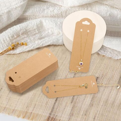 joycraft 100Pcs Keychain Cards, 2.1"x5.9" White Paper Cards Keychain Display Holder, Thank You Hanging Cards for Selling, Hanging Display Keychain, Bracelet, and Jewelry in Saudi Arabia