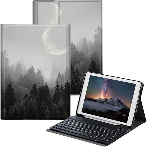 حافظة لجهاز iPad الجيل العاشر مع لوحة مفاتيح لجهاز iPad الجيل العاشر 10.9 بوصة 2022 مع لوحة مفاتيح لاسلكية قابلة للفصل وحامل قابل للتعديل لحماية الكمبيوتر اللوحي - طباعة بقرة عباد الشمس in Kuwait