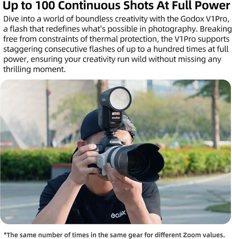 طقم فلاش Godox V1 V1Pro N لكاميرا نيكون TTL Speedlight، 2.4G لاسلكي، HSS 1/8000s، فلاش فرعي قابل للفصل SU-1 لكاميرات نيكون in Saudi Arabia