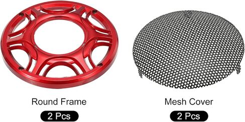 MECCANIXITY Speaker Grill Cover 6" Mesh Subwoofer Grill Horn Guard Protector for Home Audio DIY Red 2 Pack in Saudi Arabia