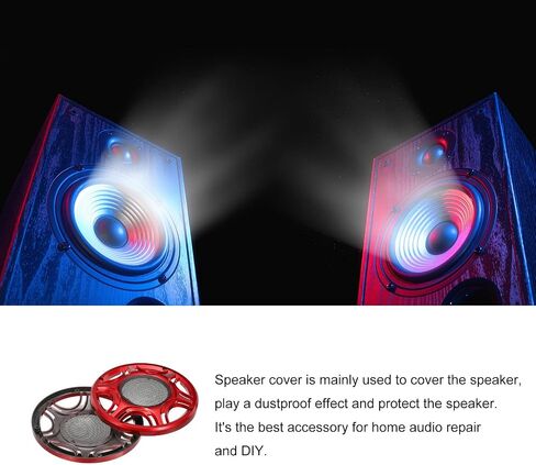 MECCANIXITY Speaker Grill Cover 6" Mesh Subwoofer Grill Horn Guard Protector for Home Audio DIY Red 2 Pack in Saudi Arabia