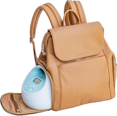Vegan Leather Breast Pump Bag with prep mat | Compatible with Spectra S1 S2 | Pump Bag with cooler | Pumping bags for work | Wearable breast pump bag | Multipurpose Breast pump backpack in Saudi Arabia
