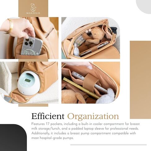 Vegan Leather Breast Pump Bag with prep mat | Compatible with Spectra S1 S2 | Pump Bag with cooler | Pumping bags for work | Wearable breast pump bag | Multipurpose Breast pump backpack in Saudi Arabia