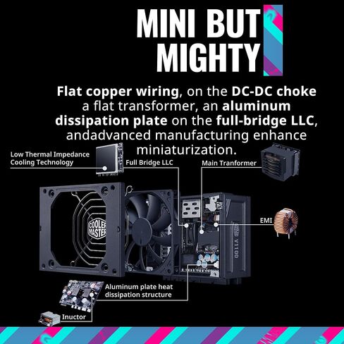 Cooler Master V1100 SFX Platinum ATX3.0 Fully Modular Power Supply, 1100W SFX, 80+ Platinum Efficiency, ATX Bracket Included, SFX Form Factor, 10 Year Warranty (MPZ-B001-SFAP-BUS) in Saudi Arabia