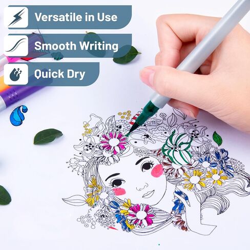 Mr. Pen- Dual Tip Brush Pens, 24 pcs, Assorted Color, Fine & Brush Tip Markers, Markers for Adult Coloring, Coloring Markers for Adults, Adult Coloring Markers, Brush Markers, Dual Tip Markers in Saudi Arabia
