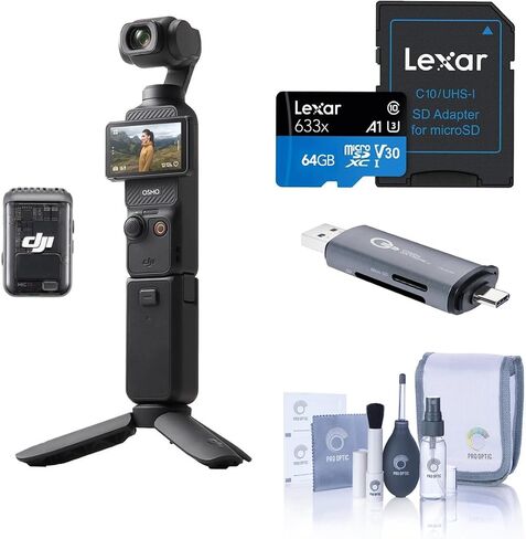 DJI Osmo Pocket 3 Gimbal Camera Creator Combo, Bundle with 64GB Memory Card, Card Reader in Saudi Arabia