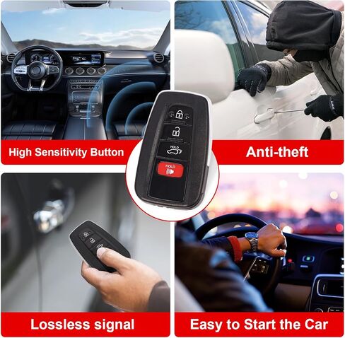 استبدال مفتاح فوب متوافق مع 2020 2021 2022 تويوتا هايلاندر سيارة دخول بدون مفتاح التحكم عن بعد بدء التشغيل عن بعد HYQ14FBC 8990H-0E020 314.3 ميجا هرتز 4 أزرار in Kuwait