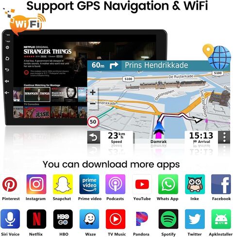 [2+32G] Hikity Wireless Carplay/Android Auto Car Radio for Audi A4 S4 RS4 2002-2008، 9 بوصة Android 13 شاشة تعمل باللمس ستيريو مع GPS/WiFi/FM RDS/SWC/Canbus/كاميرا احتياطية in Saudi Arabia