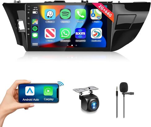 2G+64G Car Radio Stereo for Toyota Corolla 2014 2015 2016 with Wireless CarPlay/Android Auto, 10.1 Inch Android 13 Touch Screen Head Unit, GPS Navi WiFi Bluetooth Mirror Link SWC HD Camera in Saudi Arabia