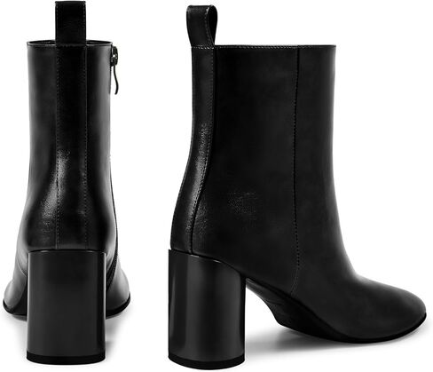 أحذية الكاحل النسائية من ويت كيس مع عرض واسع ومقدمة مستديرة وكعب مكتنز وأحذية طويلة للكاحل بسحاب وكعب عالٍ وأحذية قصيرة عصرية لحفلات العمل اليومية in Kuwait