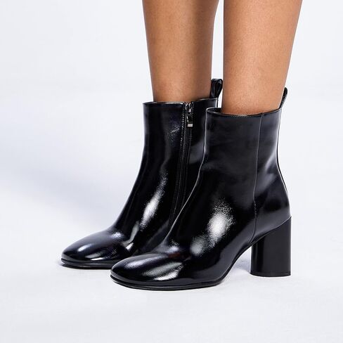 أحذية الكاحل النسائية من ويت كيس مع عرض واسع ومقدمة مستديرة وكعب مكتنز وأحذية طويلة للكاحل بسحاب وكعب عالٍ وأحذية قصيرة عصرية لحفلات العمل اليومية in Kuwait