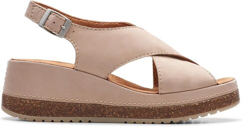 Clarks Women's Kassanda Step Wedge Sandal, Black Nubuck, 6 in Kuwait