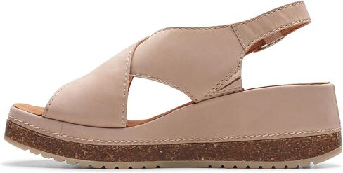 Clarks Women's Kassanda Step Wedge Sandal, Black Nubuck, 6 in Kuwait