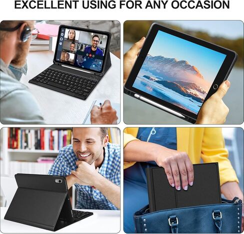 iPad 10th Generation Case with Keyboard 10.9 inch,iPad 10th Gen Keyboard, Detachable Wireless Bluetooth Keyboard,Smart Folio Case with Pencil Holder for iPad 10th Gen(A2696/A2757/A2777),Green in Saudi Arabia