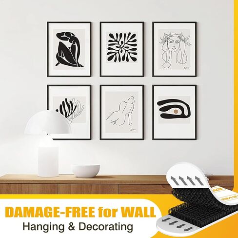 EMITEVER Picture Hanging Strips Heavy Duty, Damage Free Hanging Picture Hangers for Walls, Picture Hanging Kit, Hanging Hooks Without Nails, Black Adhesive Poster Wall Strips 20-Pairs (40 Strips) in Saudi Arabia