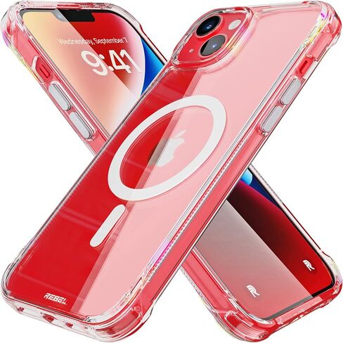 حافظة REBEL iPhone 15 Pro Max الشفافة [سلسلة Frosted Flex] جوانب مكشوفة للراحة، متوافق مع MagSafe القوي، نسيج غير لامع، واقي مقاوم للصدمات، غطاء بدون إطار مطور، هاتف 6.7 بوصة 2023 in Saudi Arabia