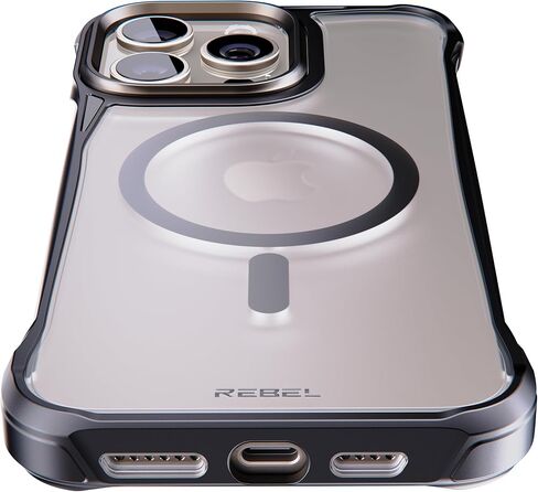 حافظة REBEL iPhone 15 Pro Max الشفافة [سلسلة Frosted Flex] جوانب مكشوفة للراحة، متوافق مع MagSafe القوي، نسيج غير لامع، واقي مقاوم للصدمات، غطاء بدون إطار مطور، هاتف 6.7 بوصة 2023 in Saudi Arabia