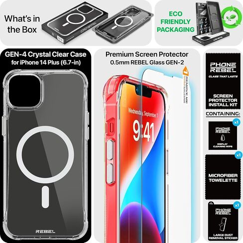 حافظة REBEL iPhone 15 Pro Max الشفافة [سلسلة Frosted Flex] جوانب مكشوفة للراحة، متوافق مع MagSafe القوي، نسيج غير لامع، واقي مقاوم للصدمات، غطاء بدون إطار مطور، هاتف 6.7 بوصة 2023 in Saudi Arabia