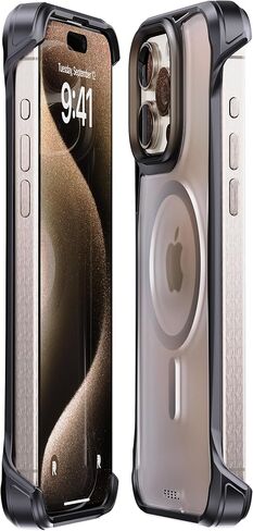 حافظة REBEL iPhone 15 Pro Max الشفافة [سلسلة Frosted Flex] جوانب مكشوفة للراحة، متوافق مع MagSafe القوي، نسيج غير لامع، واقي مقاوم للصدمات، غطاء بدون إطار مطور، هاتف 6.7 بوصة 2023 in Saudi Arabia