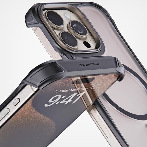 حافظة REBEL iPhone 15 Pro Max الشفافة [سلسلة Frosted Flex] جوانب مكشوفة للراحة، متوافق مع MagSafe القوي، نسيج غير لامع، واقي مقاوم للصدمات، غطاء بدون إطار مطور، هاتف 6.7 بوصة 2023 in Saudi Arabia