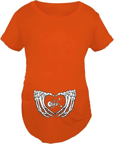 Maternity Halloween Shirt for Women Pregnancy Announcement Shirts Fall Casual Baby Skeleton Graphic Tee Tops in Saudi Arabia