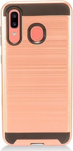 Z-GEN - متوافق مع هاتف Samsung Galaxy A20 وGalaxy A50 - حافظة هاتف Defender Hybrid مع حامل/مشبك حزام - ST5 أسود/ذهبي وردي in Kuwait