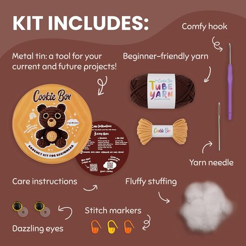 Beginner Crochet Kit - All Materials Included - Step-by-Step Video Tutorials in Saudi Arabia