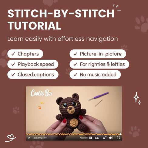 Beginner Crochet Kit - All Materials Included - Step-by-Step Video Tutorials in Saudi Arabia