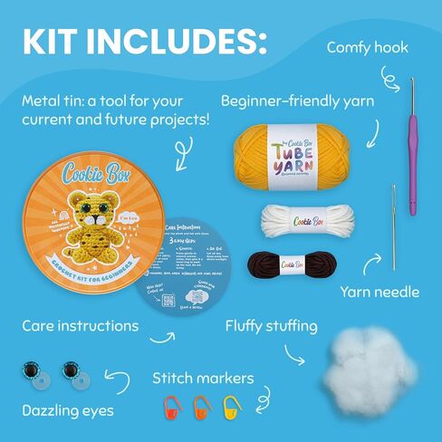 Beginner Crochet Kit - All Materials Included - Step-by-Step Video Tutorials in Saudi Arabia