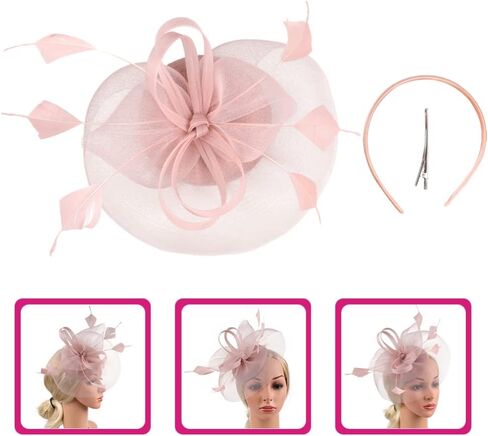 Lurrose Fascinators Hat Headband Fascinators Hat Headpiece Flower Mesh Clip Tea Party Headwear for Girls Women, Black in Kuwait