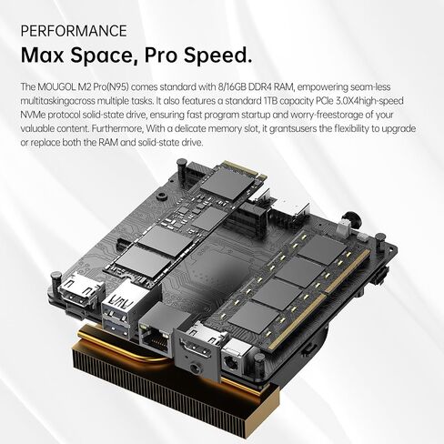 SOYO M2 Pro Mini PC N95 حتى 3.4 جيجا هرتز، 16 جيجا DDR4 512 جيجا SATA M.2 2280 SSD، شاشات مزدوجة 4K@60 هرتز، HDMI&DP، كمبيوتر صغير للأعمال والتعليم والألعاب (M2 PRO 16/512G) in Saudi Arabia