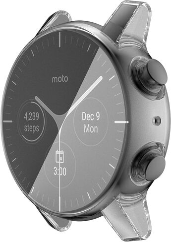 Screen Protector Case Compatible with Moto 360 3rd Gen Full Protective Case Soft Plated TPU Cover Scratch-Proof All Around Screen Cover Bumper Shell for Moto 360 3rd Gen Smartwatch (Clear) in Saudi Arabia