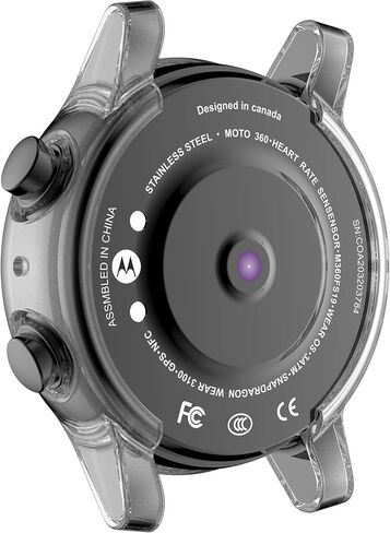 Screen Protector Case Compatible with Moto 360 3rd Gen Full Protective Case Soft Plated TPU Cover Scratch-Proof All Around Screen Cover Bumper Shell for Moto 360 3rd Gen Smartwatch (Clear) in Saudi Arabia