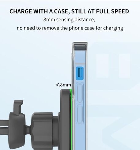KAPAN Magnetic Wireless Car Charger 15W Wireless Car Charger Compatible with iPhone 12/13/14 Pro/Pro Max/mini/14 Plus, Samsung Galaxy S6 / S7/S8/S9/S10/Edge/+ (Black) in Saudi Arabia