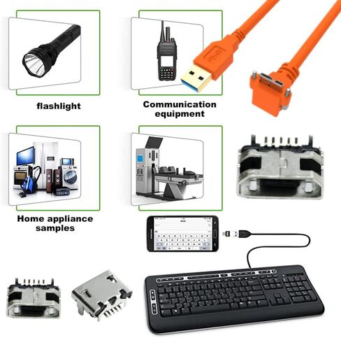 100 قطعة مقبس USB وصلة مرفاع 180 درجة 5-Pin SMD SMT لحام محول صغير موصل صغير مايكرو USB أنثى مقبس منافذ لأجزاء إصلاح الهاتف الخليوي in Kuwait