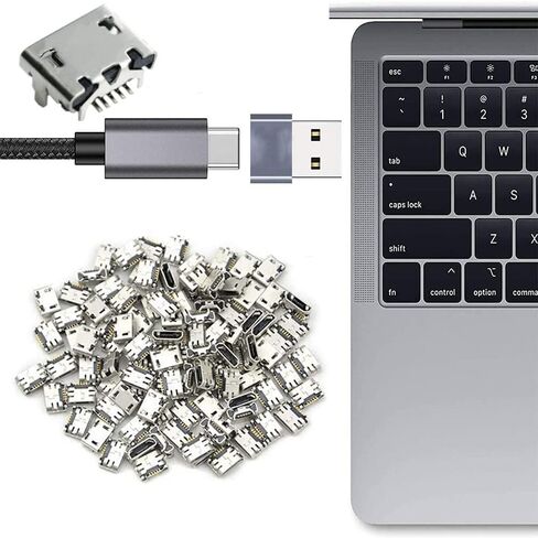 100 قطعة مقبس USB وصلة مرفاع 180 درجة 5-Pin SMD SMT لحام محول صغير موصل صغير مايكرو USB أنثى مقبس منافذ لأجزاء إصلاح الهاتف الخليوي in Kuwait