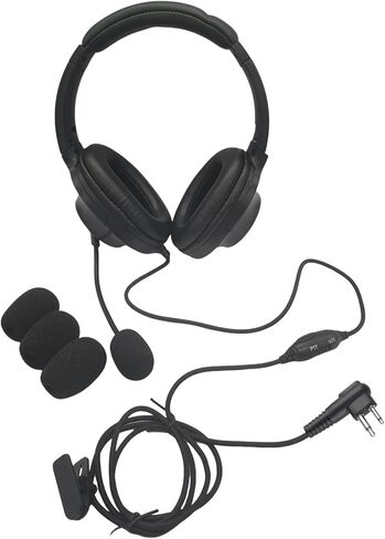 سماعة أذن لاسلكية تخاطب فوق الأذن لتقليل الضوضاء مع ميكروفون Ptt Boom لجهاز Motorola 2 Pin Radio cls 1110 1410 cp200 cp185 cp100d dlr 1060 (أغطية أذن كبيرة) (جانب واحد) in Kuwait