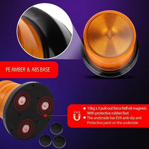 Led Strobe Light,12-30V Amber 10pcs 3W HIGH-Power LED Warning Safety Flashing Beacon Lights with Magnetic and 14.5 ft Straight Cord for Vehicle Forklift Truck Tractor Golf Carts UTV Car Bus in Saudi Arabia