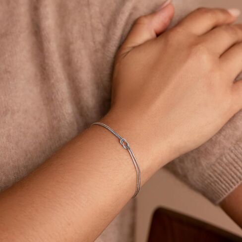 Gold Bracelets for Women 14K Real Gold Plated Love Knot Bracelet Dainty Snake Chain Infinity Bracelet Adjustable Gold Jewelry Gifts for Women in Saudi Arabia