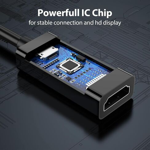 كابل محول Mini DisplayPort إلى HDMI 2 حزمة باللون الأسود، ذكر MDP إلى HDMI أنثى، محول Mini DP إلى HDM من MacBook Air/Pro، Surface، الشاشة، جهاز العرض، التلفزيون والمزيد (متوافق مع Thunderbolt 2) in Kuwait