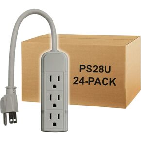 PS28U مشترك طاقة مؤرض بـ 3 منافذ، مدرج في قائمة UL، 1 قدم، 24 حزمة in Saudi Arabia